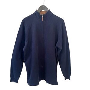 Woolrich Navy Blue 1/4 Zip Long Sleeve Fleece Pullover Sweater Sweatshirt M‎
